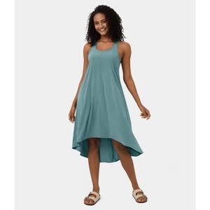 Halara Racerback Hi Lo Flowy Midi Dress Mineral Size L NWT